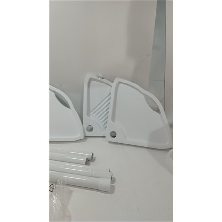 Wenko Rinconera telescópica Easy blanco - con 4 repisas, Aluminio, Blanco