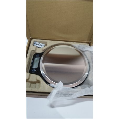Amazon Basics Báscula de Cocina Digital con Pantalla LCD, sin bisfenol A (BPA), de Acero Inoxidable (Pilas Incluidas), Pesa hast