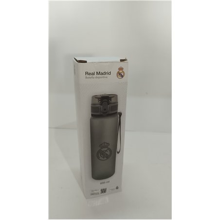 CYPBRANDS Real Madrid, Botella, Botella de Agua, Botella Deportiva, Bidón, Cantimplora, Color Negro, Producto Oficial