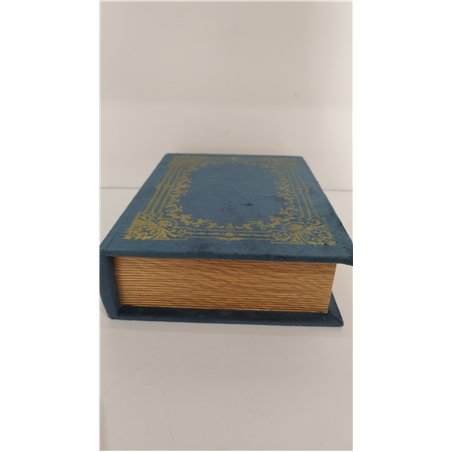 Vintiquewise Caja de almacenamiento decorativa con forma de libro, color azul