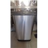 Curver - Cubo de basura Chic Bin con pedal antideslizante 45L, 44,5x 29x 60,5cm, acabado color acero, tapa y aro para bolsa