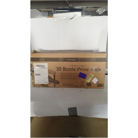 RTA WINE0106 Botellero Tradicional para 30 Botellas, Kit de Pino Oscuro (FSC), Acero, 52.3 x 52.3 x 23 cm (Width x Height x Dept