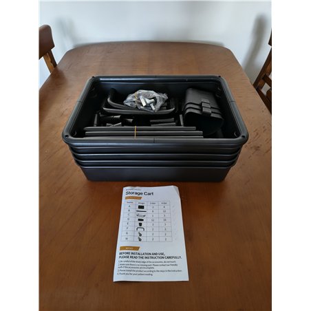 JIUYOTREE Carrito de Almacenamiento de plástico de 4 Niveles con Asas para Colgar adicionales, Ruedas bloqueables para Sala de E