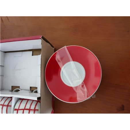 Quid Kansas Set 6 Tazas Con Plato Porcelana Apto Microondas