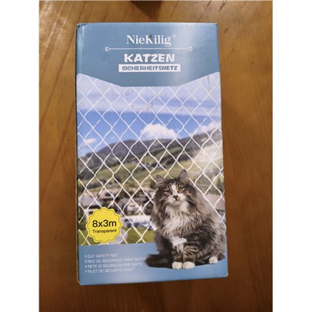 NieKilig 4x3m Red Protección para Gatos Terraza de sin Taladro, Red de Seguridad Transparente para Malla Gatos para Balcones, Ve