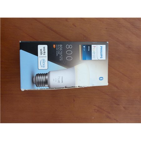 Philips Hue - Bombilla led inteligente, casquillo E27, Luz cálida regulable, 9W - 800 lumens, Bluetooth, Compatible con Zigbee y