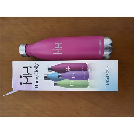 HoneyHolly Botella agua Acero Inoxidable, Botella Termica - 750ml sin BPA, Botella de Agua Deportiva, Doble Pared al Vacío a Pru
