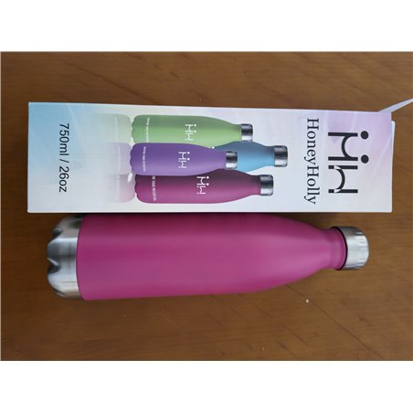 HoneyHolly Botella agua Acero Inoxidable, Botella Termica - 750ml sin BPA, Botella de Agua Deportiva, Doble Pared al Vacío a Pru
