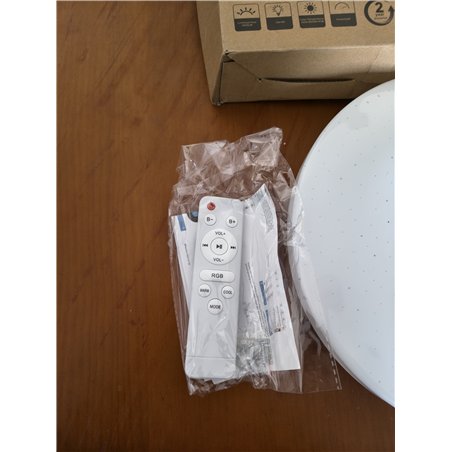 Plafón LED de 36W con altavoz Bluetooth, plafón inteligente con mando a distancia y control APP, cambio de color RGBW, orientabl