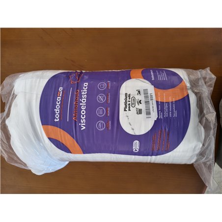 Todocama - Almohada viscoelástica, antiácaros y antibacterias. Tejido Platinium Suave, Fresco y Transpirable. Núcleo termorregul
