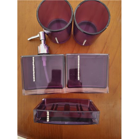 EBTOOLS - Juego de 5 Accesorios de baño de acrílico de Lujo con Vaso, Botella de Cepillo de Dientes, dispensador de jabón