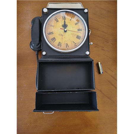 Out of the blue Llavero de Metal, teléfono con Reloj, Multicolor, ca. 26 x 35,5 cm