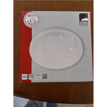 Eglo Plafón LED POGLIOLA-S, diámetro 26 cm, aplique de pared, con efecto de cristal de acero y plástico, lámpara de sala de esta