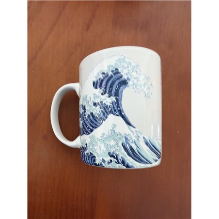 Grupo Erik Taza Ola Kanagawa - Taza desayuno - Taza cerámica 300ml - Taza te - Taza café - Licencia oficial