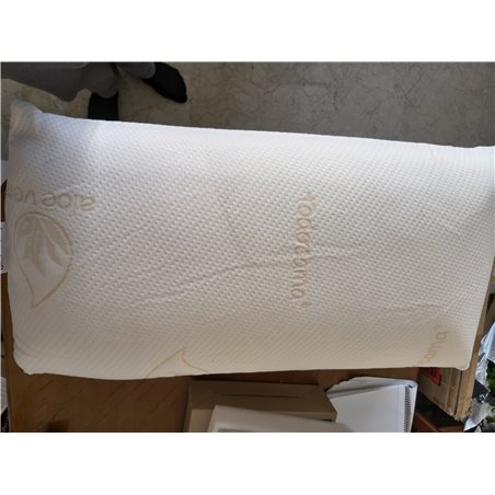 Todocama - Almohada viscoelástica, Antiácaros y Antibacterias. Núcleo Compacto. Doble Funda con Cremallera. Tejido Aloe Vera. Te