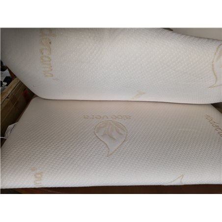 Todocama - Almohada viscoelástica, Antiácaros y Antibacterias. Núcleo Compacto. Doble Funda con Cremallera. Tejido Aloe Vera. Te