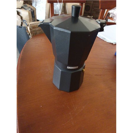 Monix Vitro Noir Cafetera Italiana de aluminio 9 tazas, Apta para todo tipo de cocinas salvo inducción, color negro