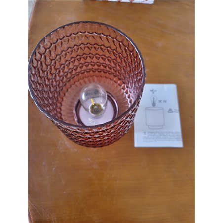 Pauleen Rose Glamour 48134 luminaria de sobremesa portátil, lámpara, Cable y con Pilas, Temporizador de 6 h, Rosa, Vidrio/Metal,