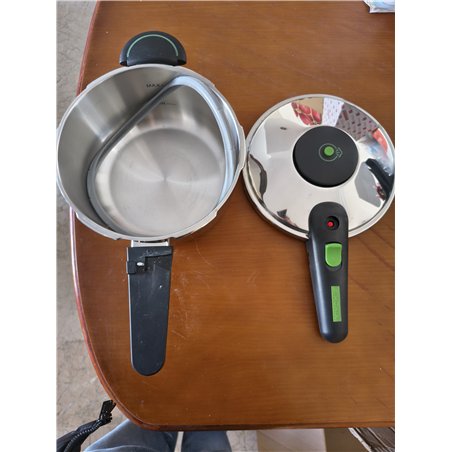 MONIX Presto Olla a presión 4L, de acero inoxidable 18/10, apta para todo tipo de cocinas incluso inducción