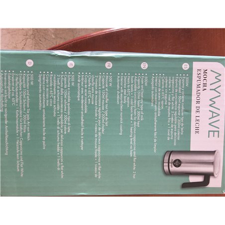 MyWave - Espumador de Leche - Potencia 500W - Consigue la Espuma Adecuada - Calienta y Genera Espuma - 3 Niveles de Espuma Calie
