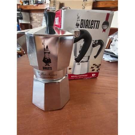 Bialetti - Moka Express: Icónica Cafetera Italiana para Espresso, Auténtico Café Italiano, Cafetera 4 Tazas (190 Ml), Aluminio, 