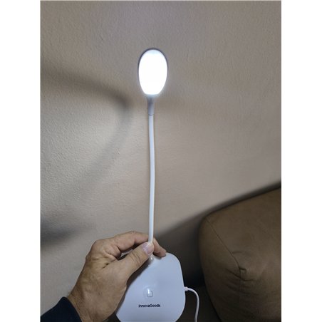 InnovaGoods® Lámpara LED de mesa Lum2go con 3 niveles de intensidad, luz blanca y luz cálida, ideal para mesita de noche, escrit