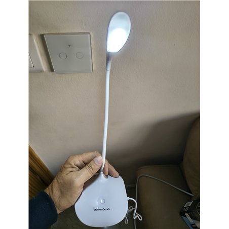 InnovaGoods® Lámpara LED de mesa Lum2go con 3 niveles de intensidad, luz blanca y luz cálida, ideal para mesita de noche, escrit