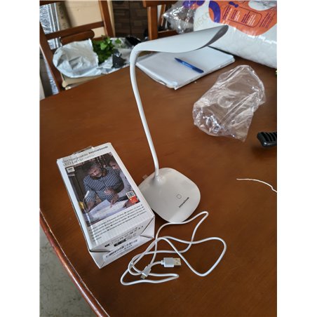InnovaGoods® Lámpara LED de mesa Lum2go con 3 niveles de intensidad, luz blanca y luz cálida, ideal para mesita de noche, escrit