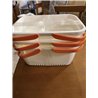 Cetomo Cesta de ducha, organizador de ducha de plástico con asa plegable, caja de almacenamiento portátil con agujeros de drenaj