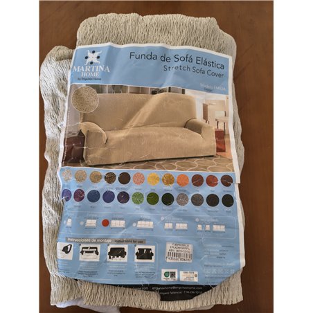Martina Home Funda de sofá elástica Modelo Emilia - Color Marfil - 3 plazas de 180 a 240 cm