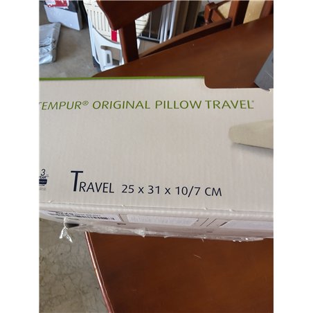 TEMPUR Almohada de viaje, una almohada cervical ergonómica de viaje con bolsa de transporte, Sensación inicial firme, color beig