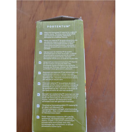 PORTENTUM Pulverizador aceite spray 2 en 1 aceitera spray pulverizador, Botella de vidrio de 500 ml / 17 oz para Freidora de Air