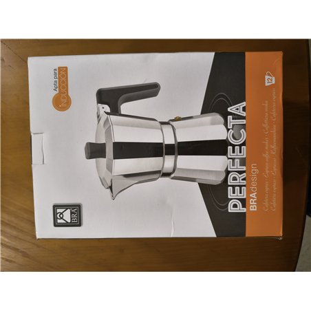 BRA Perfecta Cafetera Italiana Inducción, Aluminio, capacidad 12 tazas, color plata