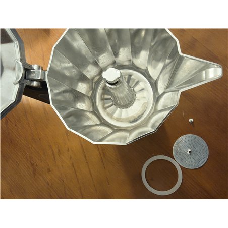 BRA Perfecta Cafetera Italiana Inducción, Aluminio, capacidad 12 tazas, color plata