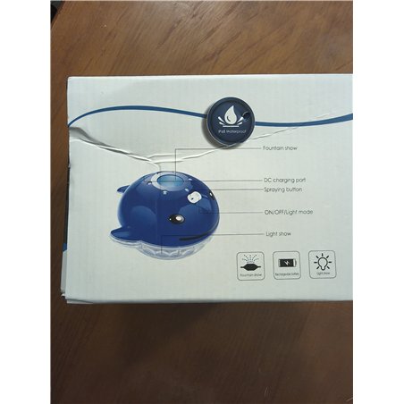 LanBlu Fuente Flotante Piscina con Espectáculo de Luces, Fuente para Piscina Recargable con Mando a Distancia, Fuentes de Agua p