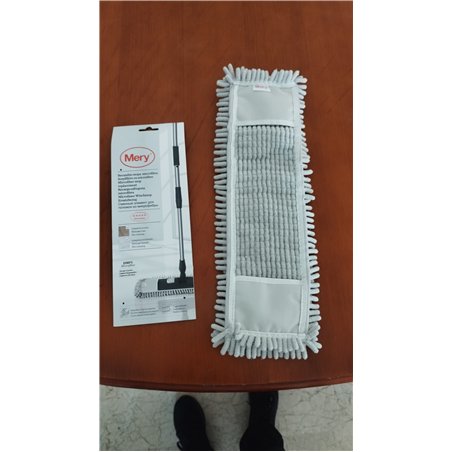 Mery | Recambio Mopa Microfibra Premium | Mopa Atrapa Polvo | Ecológico | Universal | Lavable | Tejido Reforzado | Gris | Medida