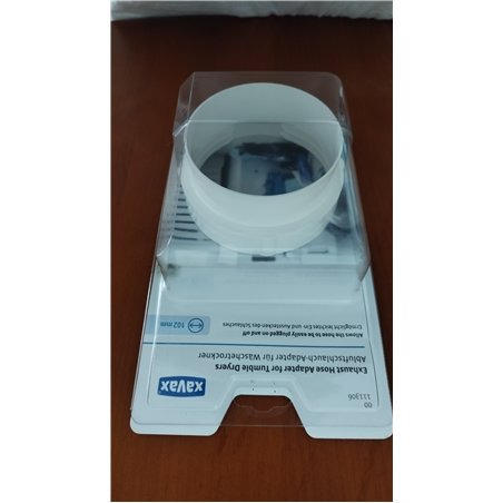 Adaptador de manguera de escape para secadora (ideal para secadoras con conexión de 100 mm) blanco