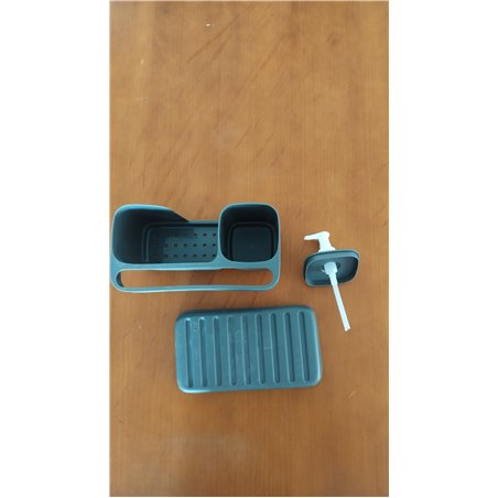 Snips Riordinello - Dispensador Jabón Baño y Cocina, Organizador Fregadero Cocina para Esponjas con Jabonera 400 ml y Soporte Es