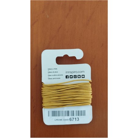 INNSPIRO Cordón Cuero metálico Dorado 1,5mm. 5m.