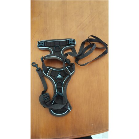 Eagloo Arnes Perro Mediano, Arnes Antitirones Perro antiescape, Chaleco Acolchado Ajustable, Anillos de Pecho y Espalda, Materia