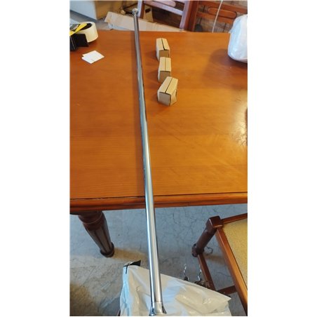 Amazon Basics Barra de Cortina de Ducha con tensión Ajustable, de 137 a 229 cm, Color Cromado
