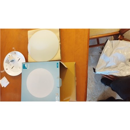 Eglo Lámpara de techo MARS, aplique de pared con 1 bombilla, lámpara de techo de acero, color blanco, vidrio blanco satinado, ca