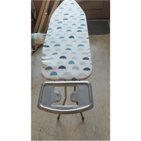 Rayen | Tabla de Planchar - Gama Basic | Altura Regulable | Malla Metálica | Reposa-Planchas | Estructura Gris y Funda Estampado
