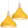 iDEGU Lámpara de Techo Retro LED Lámpara Colgante Moderna Estilo Gota E27 Iluminación de techo Vintage en Madera Metal Lámpara m