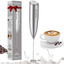 POWSAF Espumador de Leche, Batidora de Leche Portátil, Barillas Batir Electrica, 13000 RPM, Batidor de Leche para Café, Latte, C