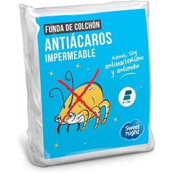 Sweetnight Protector de colchón 2x80x200 cm, Cama articulada, Cubrecolchón impermeable y antiácaros, Rizo 100% algodón, Silencio