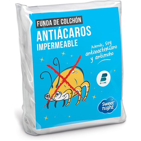 Sweetnight Protector de colchón 2x80x200 cm, Cama articulada, Cubrecolchón impermeable y antiácaros, Rizo 100% algodón, Silencio
