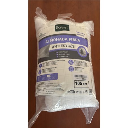 Savel, Almohada Antiestres con Doble Funda, Firmeza Media, 105x40cm…