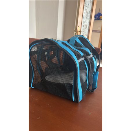 Transportin Gato, Trasportines Gato con Malla Cuatro Lados, Bolsa Transporte Transpirable para Mascota, Plegable Bolso de Transp
