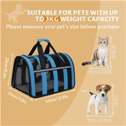 Transportin Gato, Trasportines Gato con Malla Cuatro Lados, Bolsa Transporte Transpirable para Mascota, Plegable Bolso de Transp